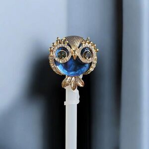 Blue Diamond Owl Straw Topper - Straw Cover - Fits 10mm Straws & Stanley